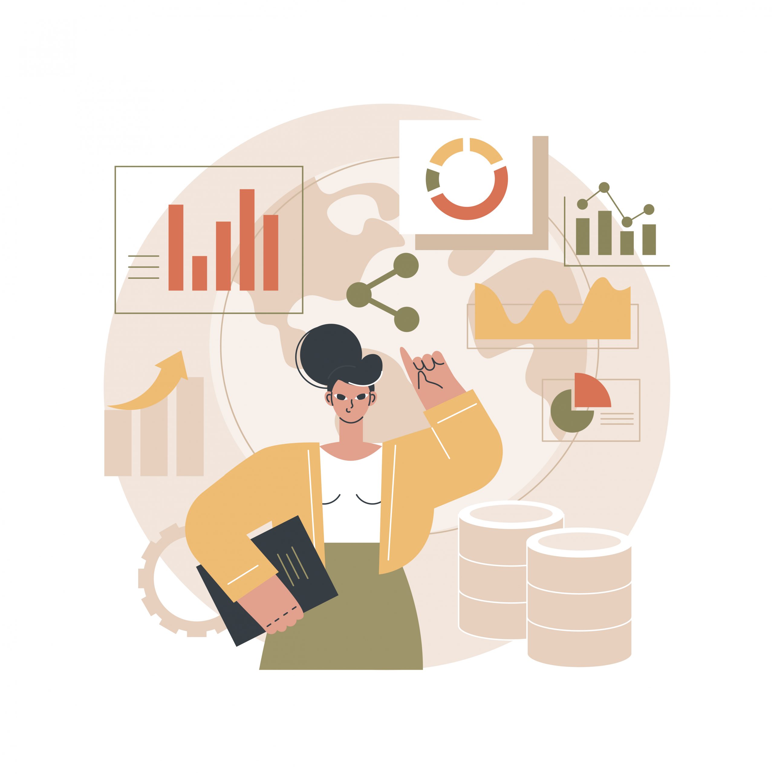 climate data share and use abstract concept vector illustration.
